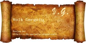 Volk Gergely névjegykártya